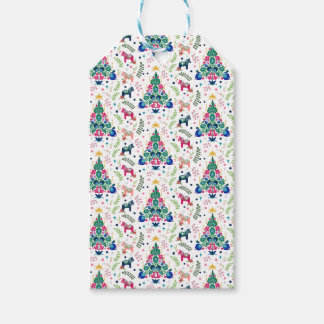 Étiquettes-cadeau Sac cadeau d'arbre de Noël d'art populaire scandin