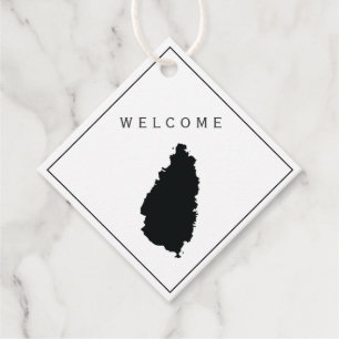 Étiquettes Cadeau Sac de bienvenue de Sainte-Lucie Drapeau Mariage W