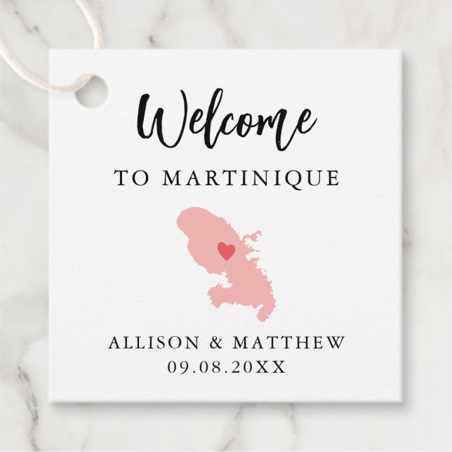 Étiquettes Cadeau Sac de bienvenue pour Mariage couleur Martinique (Devant)