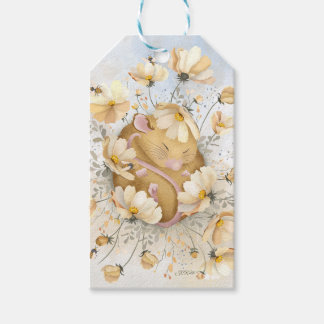 Étiquettes-cadeau Sac de cadeaux de fête de la Souris endormie dans