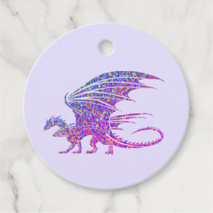 Étiquettes Cadeau Sac fourre-tout d'accentuation violet de dragon de