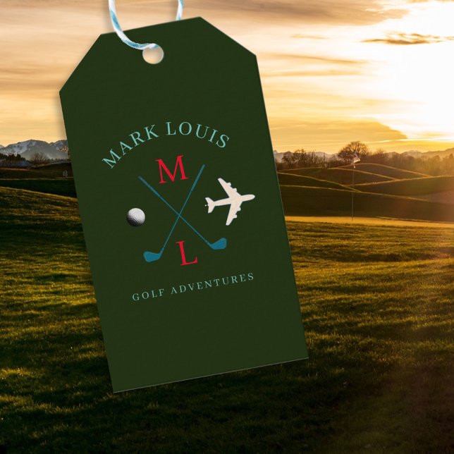 Étiquettes-cadeau Sacs de voyage Golfer (Créateur téléchargé)