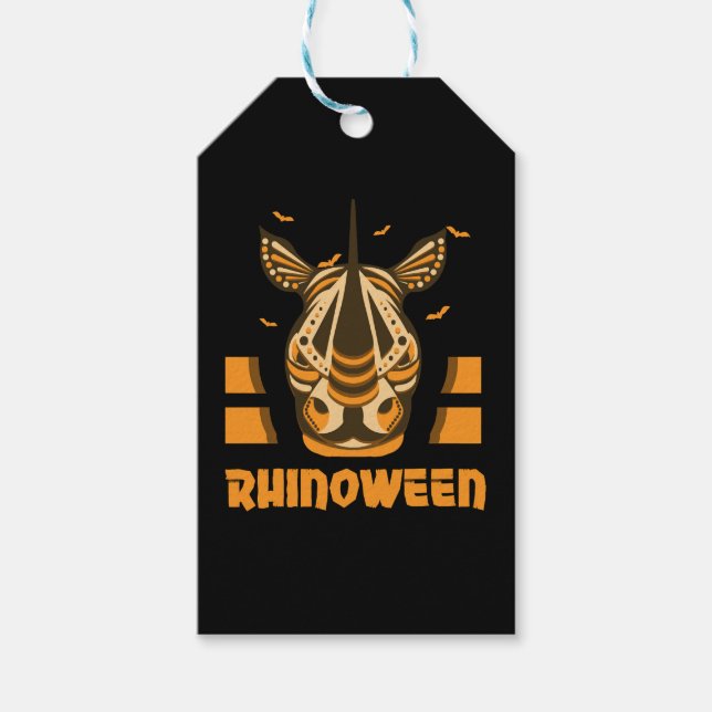 Étiquettes-cadeau Safari Afrique serengeti faune halloween rhino (Devant)