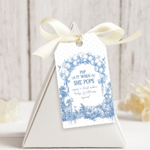 Étiquettes-cadeau Safari Animal Bleu Toile Bébé Garçon Douche Elle P