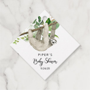 Étiquettes Cadeau Safari Animal Sloth Baby shower Merci