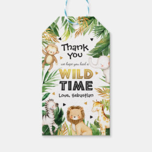 Étiquettes-cadeau Safari Animaux Jeune Sauvage Et Trois Fêtes Favori