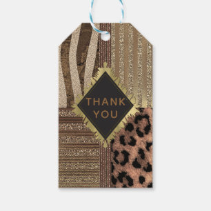 Étiquettes-cadeau Safari Chic Jungle Glam Moderne Féminin Lionne