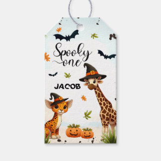 Étiquettes-cadeau Safari dans la jungle d'Halloween Animaux Garçon 1