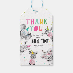 Étiquettes-cadeau Safari Merci Favor Jungle Zoo Party Animaux Gi