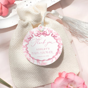 Étiquettes Cadeau Safari Toile rose Baby shower animal Merci Favoris