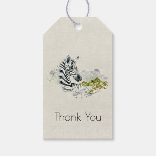 Étiquettes-cadeau Safari Zebra Wild Exotic Animal Merci