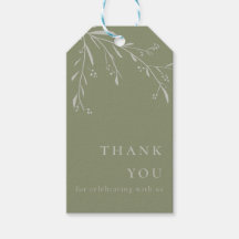 Sage Green Feuilles et Berries Wedding Favor Tags