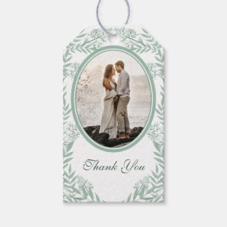 Étiquettes-cadeau Sage Green Mariage Vintage Botanique