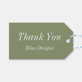 Étiquettes-cadeau Sage Green Merci Business Simple