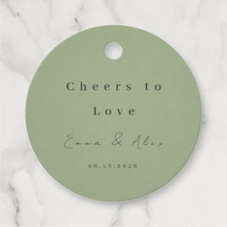 Étiquettes Cadeau Sage Green Wedding Favor Tag