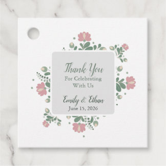 Étiquettes Cadeau Sage Green Wildflower Wedding Favor
