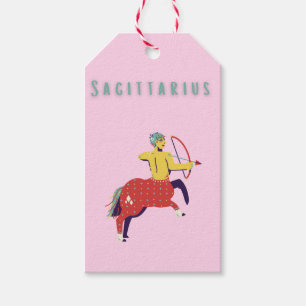 Étiquettes-cadeau Sagittaire rose, zodiaque, signe du zodiaque