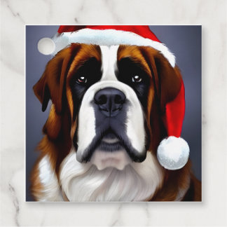 Étiquettes Cadeau Saint Bernard Noël