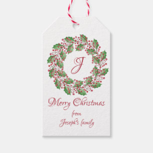 Étiquettes-cadeau Saint-feuilles et Noël des cerisiers