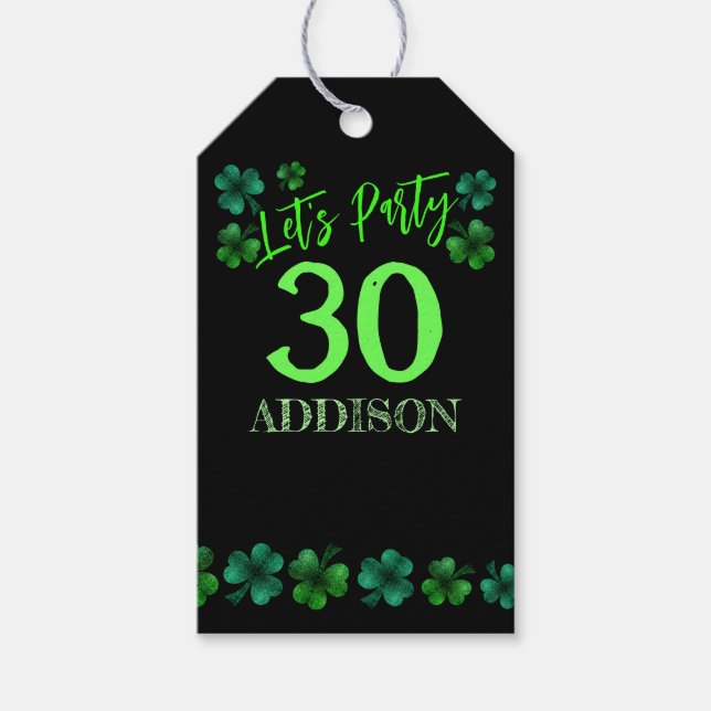 Étiquettes-cadeau Saint Patrick Day Anniversaire Faisons shamrock (Devant)