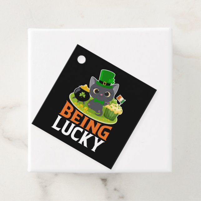 Étiquettes Cadeau Saint Patrick's Day Être chanceux (En situation)