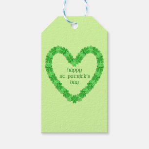 Étiquettes-cadeau Saint Patrick's Day Heart