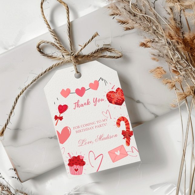 Étiquettes-cadeau Saint Valentin Anniversaire Fête Merci (Créateur téléchargé)