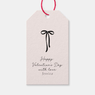 Étiquettes-cadeau Saint-Valentin au lait rose élégant