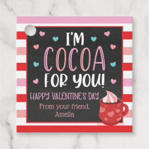 Étiquettes Cadeau Saint Valentin cacao pour vous Favoriser Tags