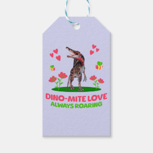 Étiquettes-cadeau Saint-Valentin de dinosaure mignon pour les enfant