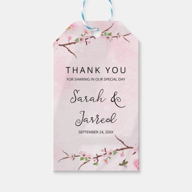 Étiquettes-cadeau Sakura Japonaise Fleur de cerisier asiatique (Devant)