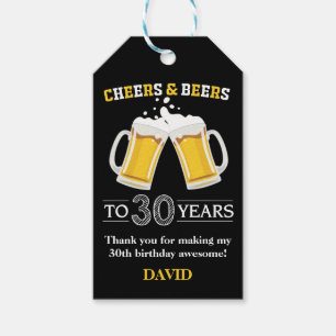Étiquettes-cadeau Salades et bières à 30 ans