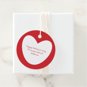 Étiquettes Cadeau Salle de classe à coeur blanc rouge mignon Saint-V