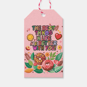 Étiquettes-cadeau Salle de classe Saint-Valentin Fleur de beigne Per