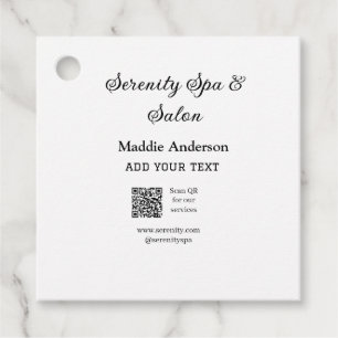 Étiquettes Cadeau Salon de spa de voyage scanner QR pour les service