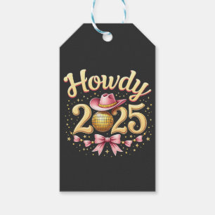 Étiquettes-cadeau Salut 2025 Nouvel An Cowboy Western