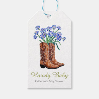 Étiquettes-cadeau Salut Bébé Lupins Cow-Boy Baby Shower