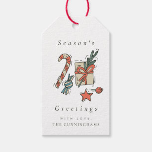 Étiquettes-cadeau Salutation de Noël chic moderne