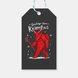 Étiquettes-cadeau Salutation de Noël de Krampus Xmas