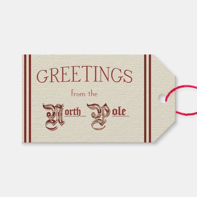 Étiquettes-cadeau Salutations du pôle Nord (Devant (Horizontal))