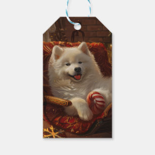 Étiquettes-cadeau Samoyed Chien Festive de Noël