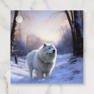 Étiquettes Cadeau Samoyed Let It Snow Christmas