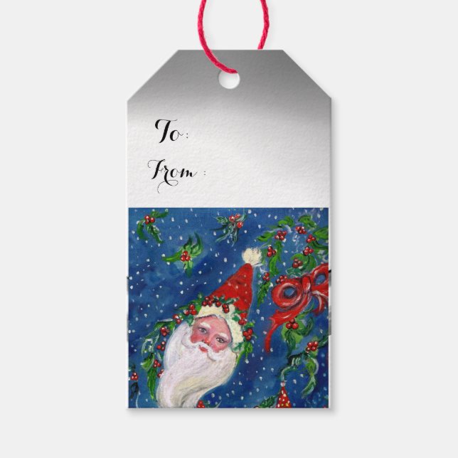 ÉTIQUETTES-CADEAU SANTA CLAUS, NUIT DE NOËL (Devant)