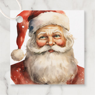 Étiquettes Cadeau Santa Claus Retro Merry Christmas To and From