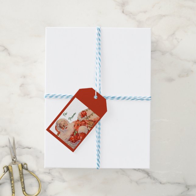 Étiquettes-cadeau Santas (Avec de laficelle)