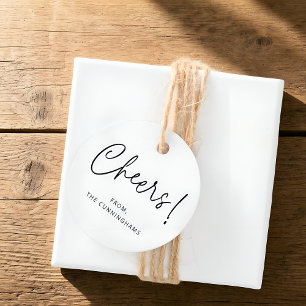 Étiquettes Cadeau Santé ! Élégant Simple Chic Nom de Famille