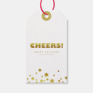 Étiquettes-cadeau Santé   Fun Christmas White & Gold Mini
