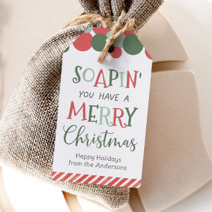 Étiquettes-cadeau Saponification Joyeux Noël Vacances de savon