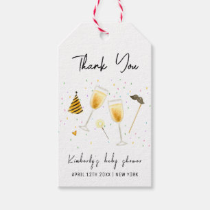 Étiquettes-cadeau Saupoudrer Sip et voir Baby shower de verre de Cha
