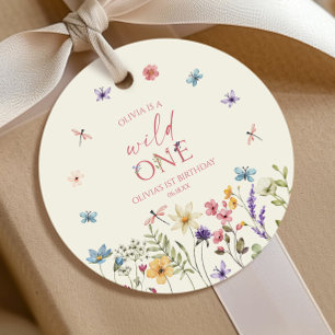 Étiquettes Cadeau Sauvage Une Fleur Sauvage Fleur 1ère Fête d'Annive